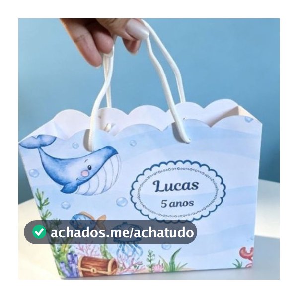 4. Sacola Personalizada Fundo do Mar / Lembrancinha de Aniversário Infantil