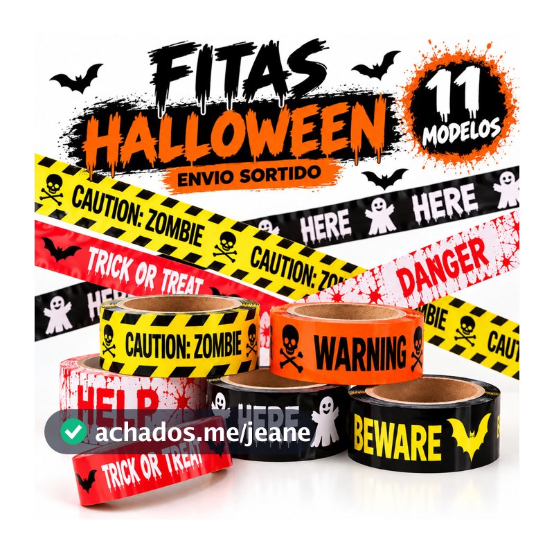 Fita de Isolamento de Crime Halloween 6 Metros Faixa de Segurança para Cenário Decoração Festa Dia das Bruxas