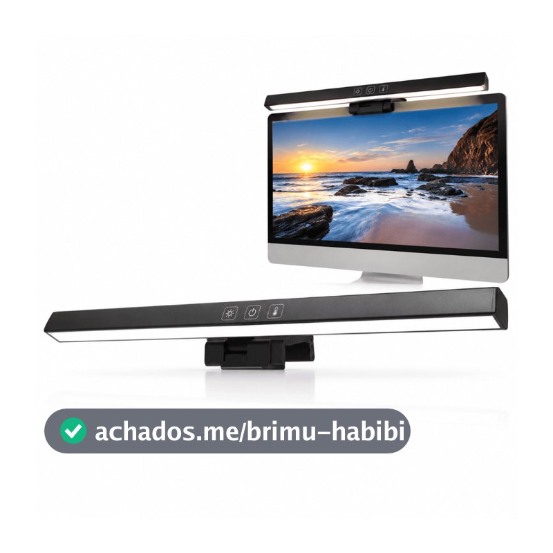 Luminária Led Monitor Barra Ajustável Intensidade Iluminação CHEF D