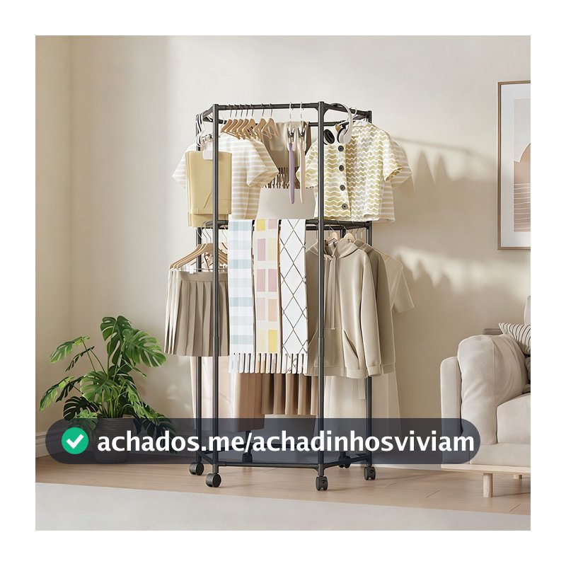 Cabideiro de Chão para Uso Doméstico, Cabideiro para Quarto ou Varanda, Móvel
