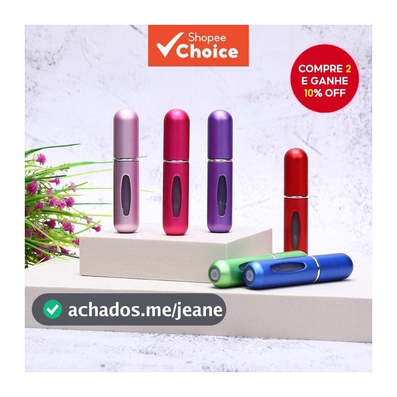 Atomizador Recarregável Portátil de 5ml – Frasco Spray Mini para Perfume e Óleos Essenciais
