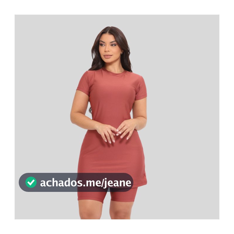 Conjunto Fitness Feminino Moda Evangelica C/ Bolso Vestido e Short Treinos Moda Crista