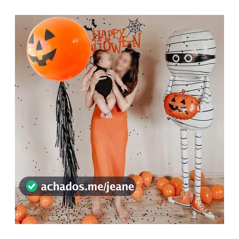 Balão Gigante De Pé Mamãe Abóbora Skull Black Orange Halloween Decoração Feliz Aniversário Helloween Festa De DIY Decor