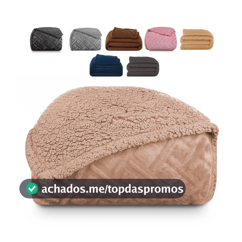 Coberdrom Edredom Manta Queen Aveludado com Sherpa Soft Dupla face - BF Colchões