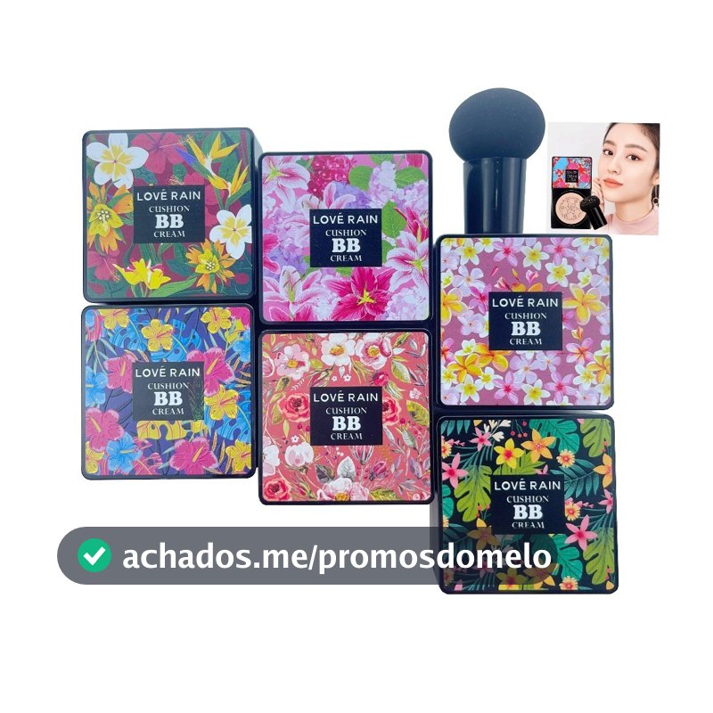 BB CreamBase/Corretivo com Esponja com Formato de Cogumelo Base Clareador Maquiagem Creme Clareador Cor Marfim e Natural
