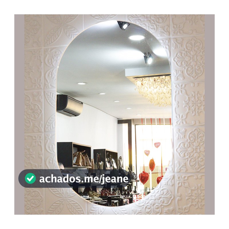 Espelho grande de parede Oval Com Led orgânico Lapidado Luxo Quarto Sala Banheiro Grande 80 X 50 Cm Com Fonte