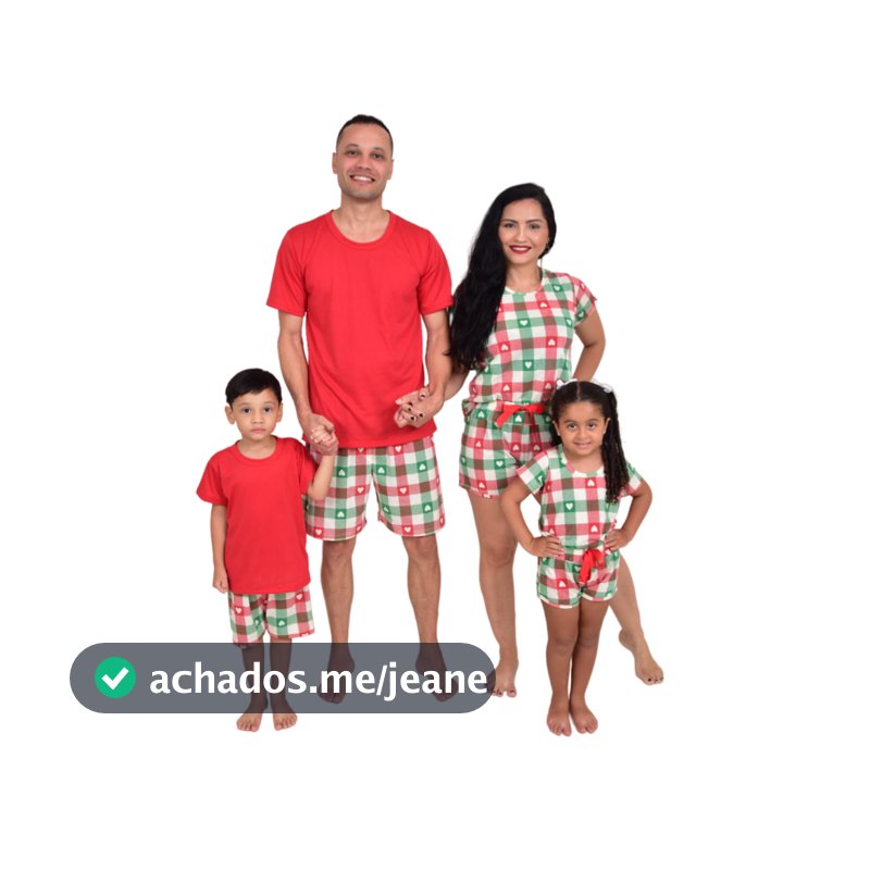 Kit 4 Pijamas De Natal Família Natalino Infantil E Adulto