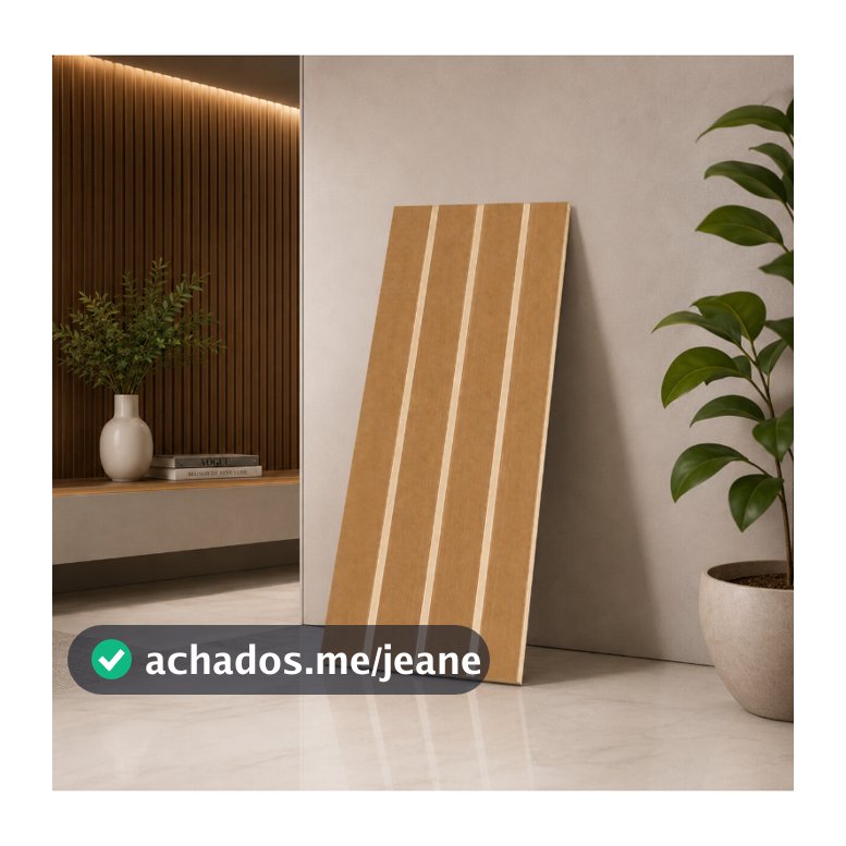 Kit Até 100 Placas Ripado MDF 45x11cm Painel de Parede Decoração Revestimento