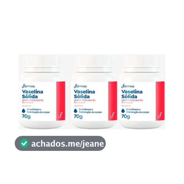 Kit C/ 3 Und. Vaselina Sólida Geleia Hidratante Vasemax 70g