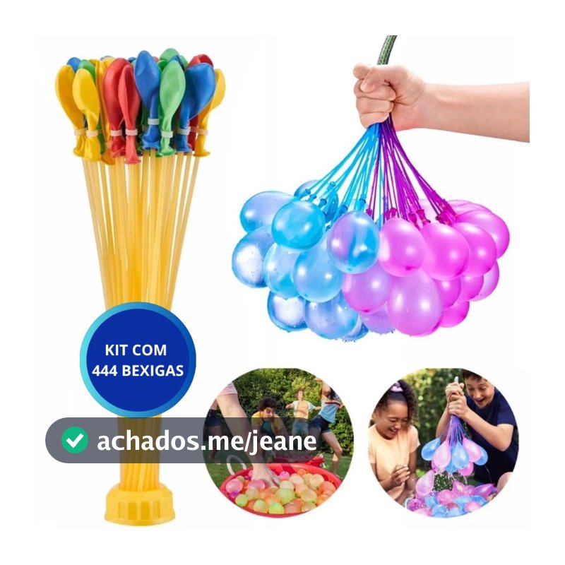 Kit 444 Bexigas De Água Coloridas - Guerra D'água Balões Brincadeira Enche Fácil