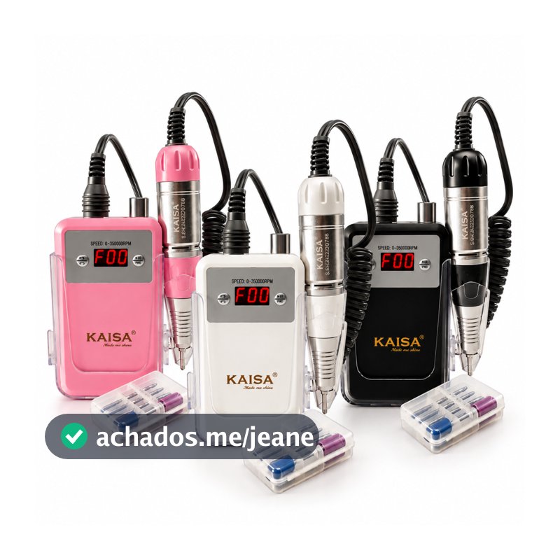 Lixadeira Motor Portátil Kaisa 35000 RPM Manicure Unha Acrigel
