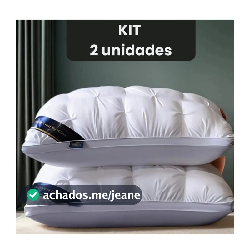 Kit 2 Travesseiros Hotel Luxo Premium Extra Confortável Macio Alto Conforto Cama Fibras Siliconadas