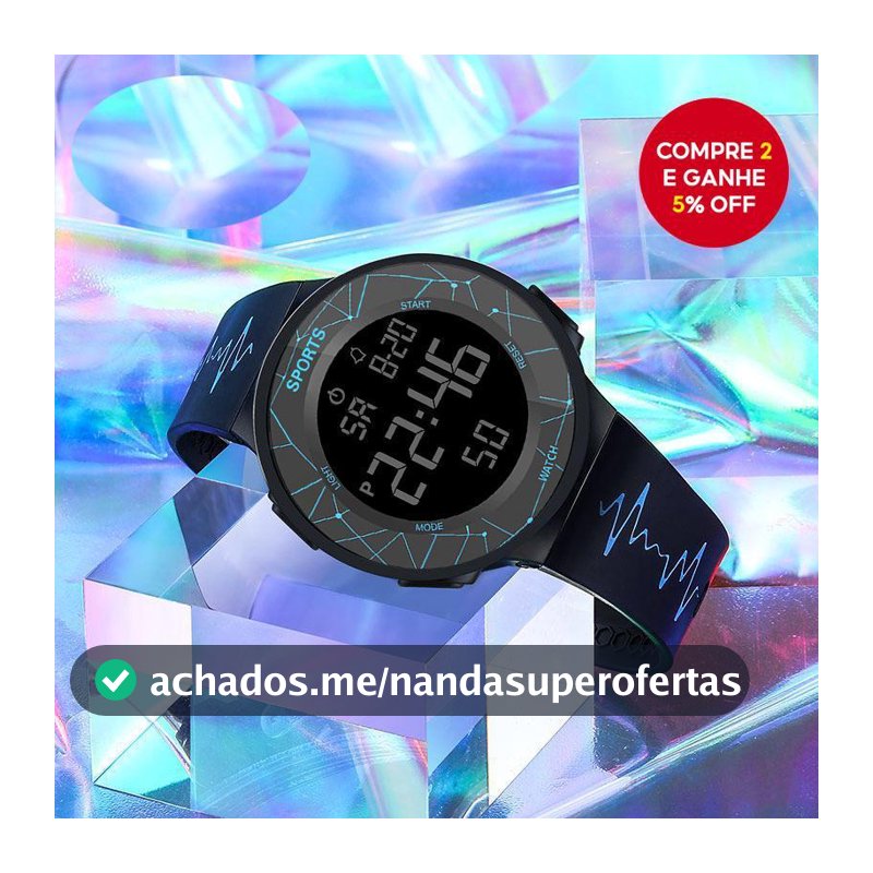 Novo relógio eletrônico à prova d'água que brilha no escuro, tendência masculina, simples e multifuncional, ideal para