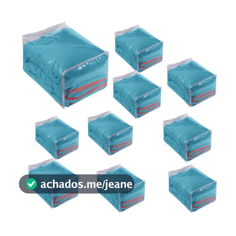 Kit 10 Embalagens PVC Organizadora Roupa, Cama, Mesa e Banho