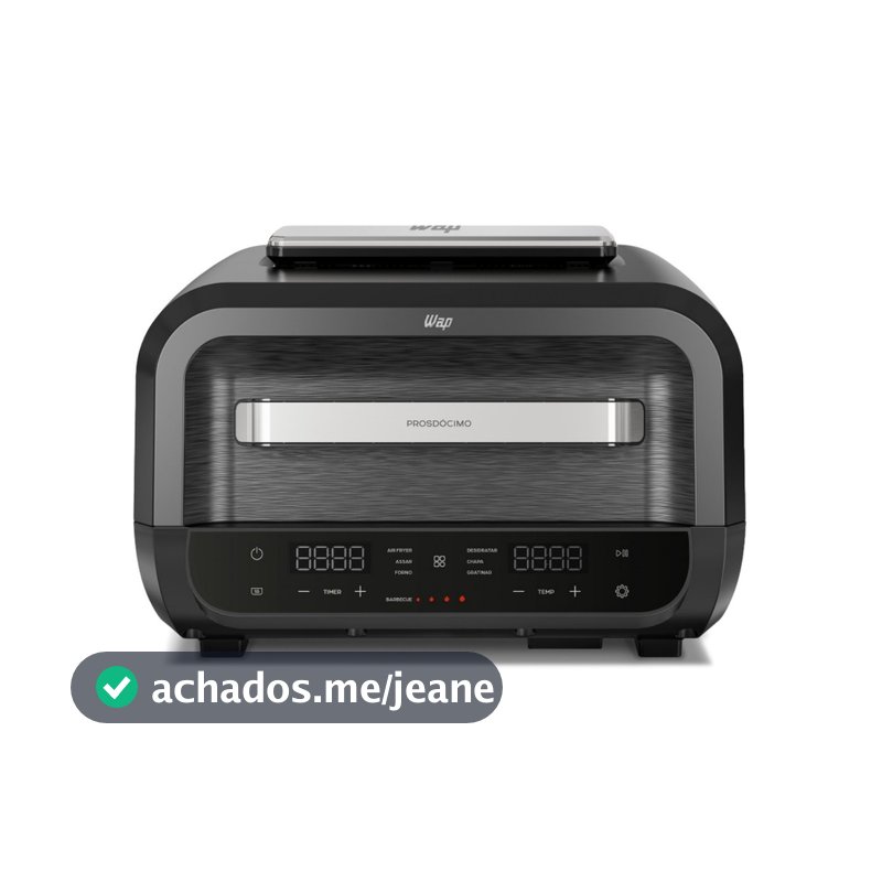 Airfryer Wap Barbecue Flame Digital Prosdócimo 10l com Duplo Aquecimento e 8 Funções Pré-programadas