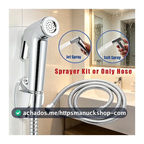 Ducha Higiênica Para Banheiro Completa Luxo  Inox  1,2m Chuveirinho Privada