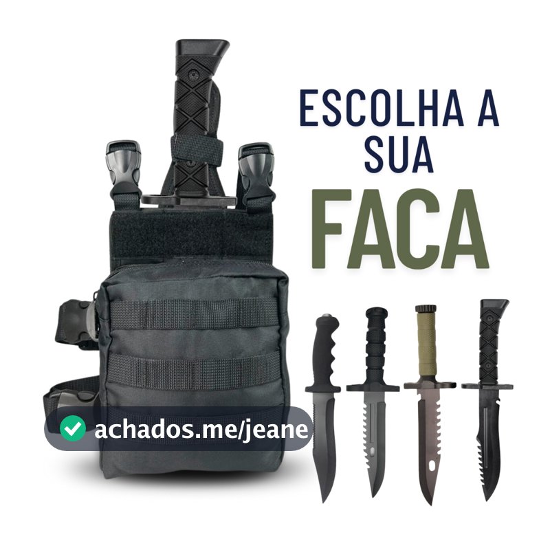 Bornal Perna Bainha Porta Faca + Faca Tática Escolha A Sua!