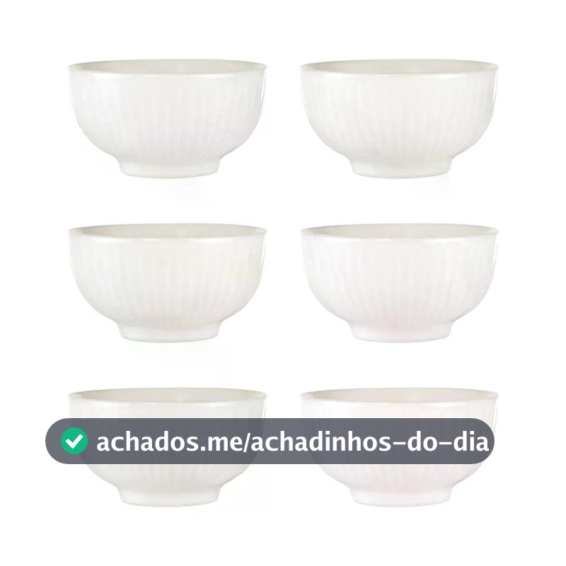 Jogo de 6 Tigelas 750 ml e 15 cm Oxford Friss White