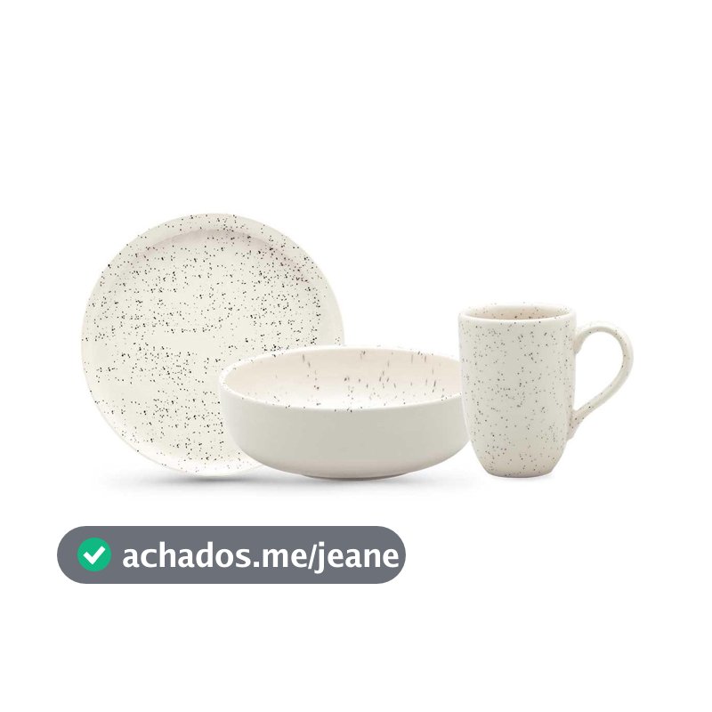 Jogo Lanche 3 Peças Oxford Flat Chuvisco