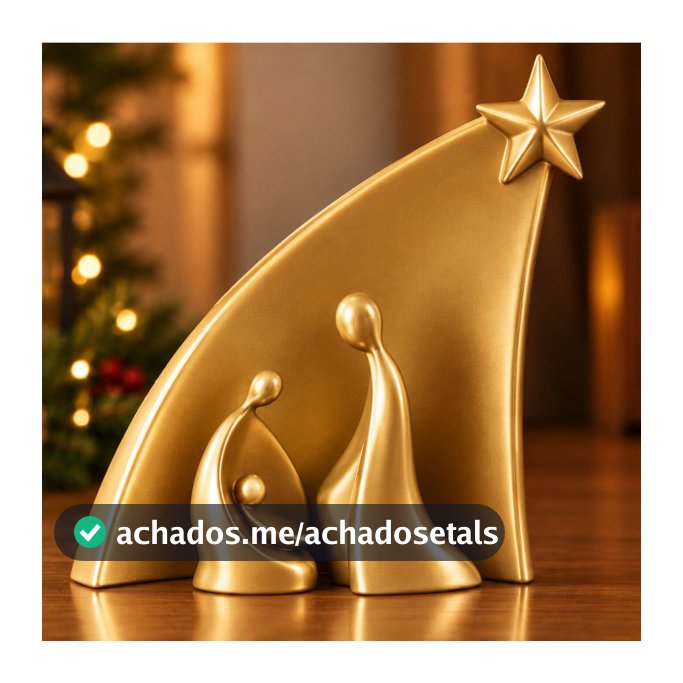 Presépio Dourado Minimalista Luxo - Decoração de Natal Moderna Premium