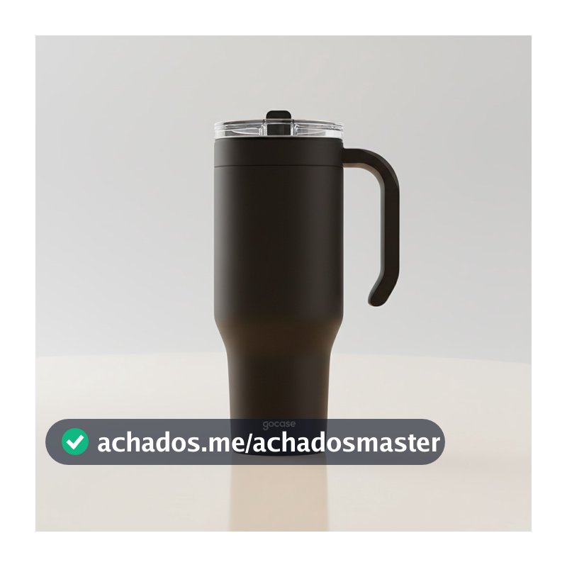 Copo Life Gocase 1180ml - Aço Inox, Tampa e Canudo Tritan, Isolamento a Vácuo, Bebidas Quente e Fria