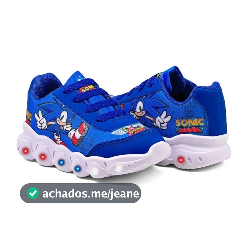 Tênis Infantil Masculino Azul Casual Com Led Super Confortável Lançamento