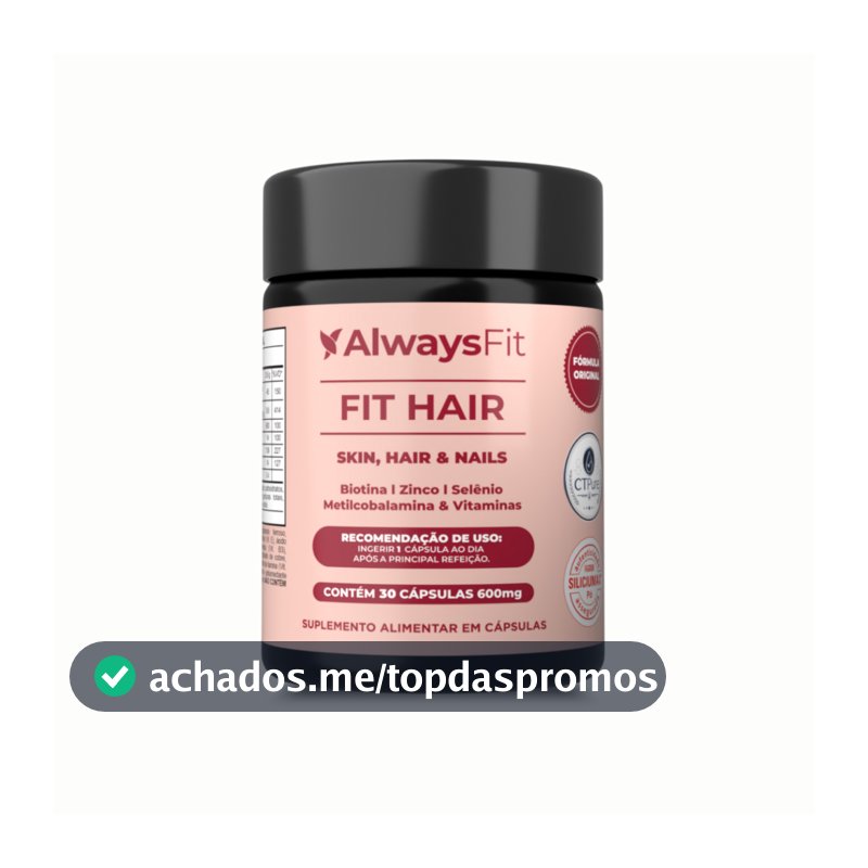FitHair AlwaysFit  | Biotina + Zinco + Selênio + Ferro + Cobre + Cisteína + Vitaminas | 30 Cápsulas