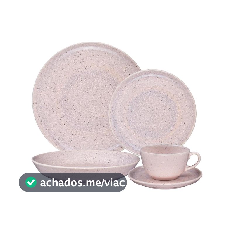 Aparelho de Jantar e Chá 20 Peças Flat Oxford Belle Rose