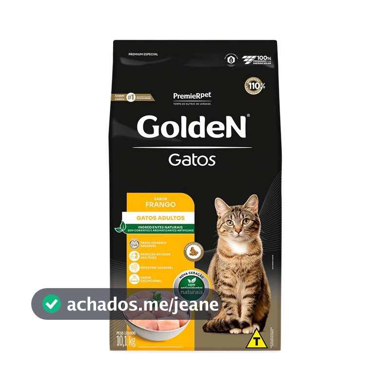 Ração Golden Para Gatos Adultos Sabor Frango 10,1kg