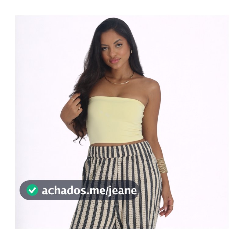 Top Feminino Faixa Cropped Tomara Que Caia Liso Forro Duplo Suplex