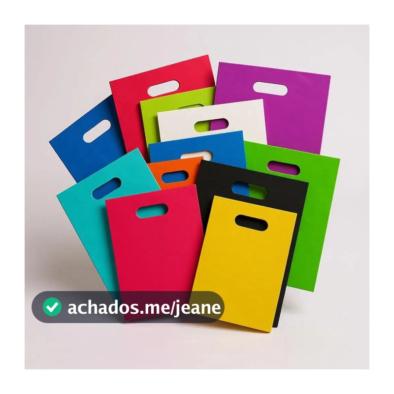 Kit 100 Sacolas Plásticas Boca de Palhaço Alça Vazada