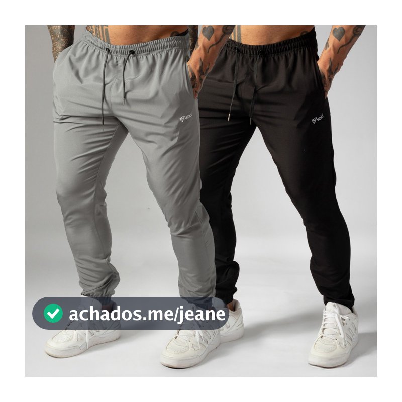 Kit 2 Calça Jogger Com Elastano Dry Fit Esportiva Masculina De Tactel