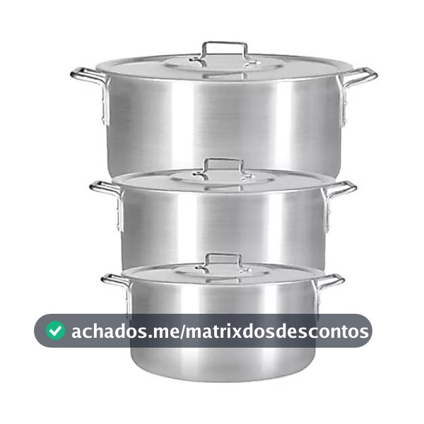 kit panela feijoada de alumínio 3 peças