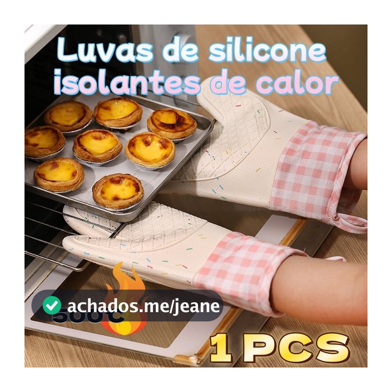 Luva Cozinha Térmica Forno Fogão Industrial Alta Temperatura Profissional Silicone Algodão