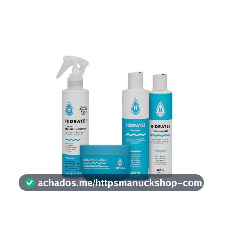 Kit Hidratação Essencial Hidratei Shampoo + Condicionador + Máscara Cabelos Radiantes Brilhosos