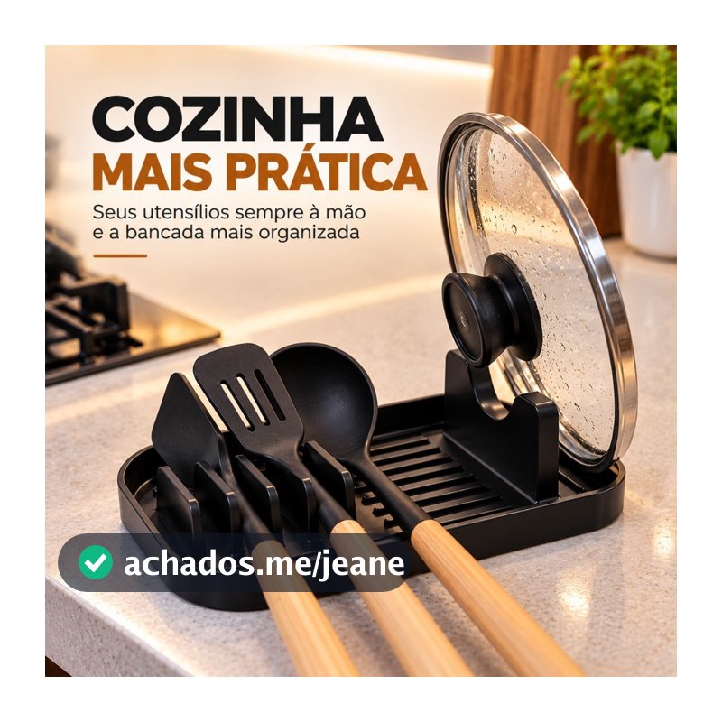 Descanso de Colher e Tampa para Cozinha Escorredor louça