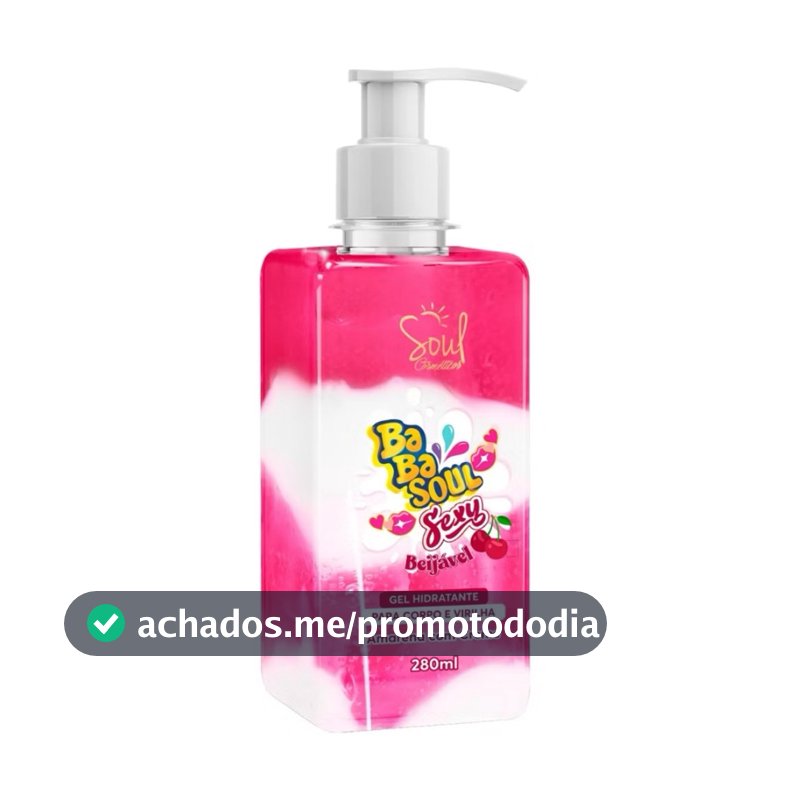 Kit Gel hidratante Corporal e área da virilha 280ml Soul Cosméticos Amarena com Creme