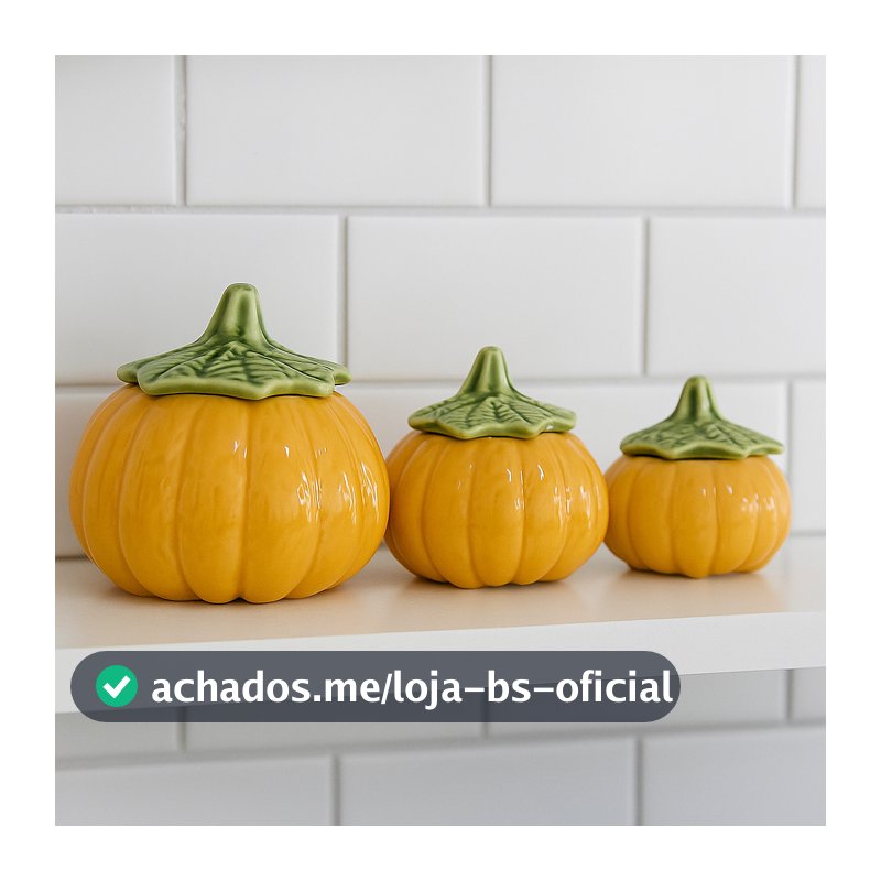 Kit 3 Moranga Em Cerâmica Com Tampa Decoração Casa Cozinha Recipiente