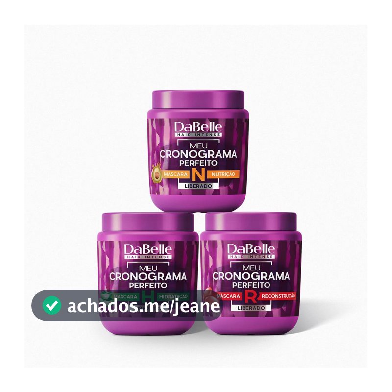 Máscara Meu Cronograma Perfeito DaBelle Hair - Kit c/3 Unidades