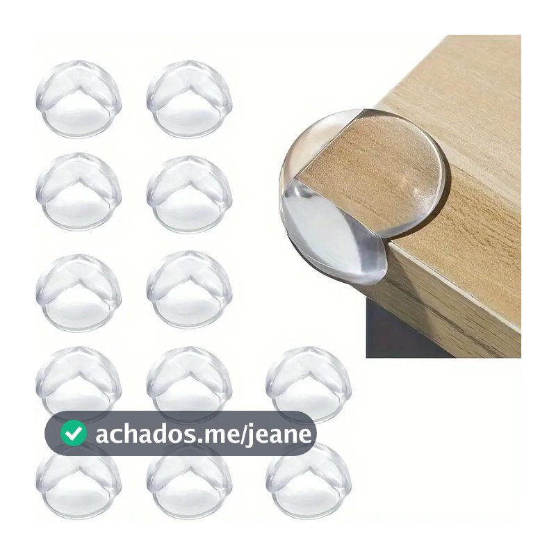 Kit 12 Protetor Quina De Mesa Em Silicone Com Adesivo Para Móveis Quarto Cozinha Promoção