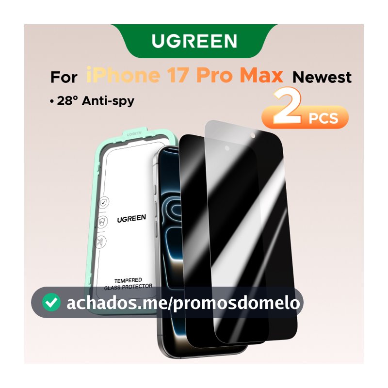 UGREEN 2pcs Protetores De Tela Anti-peep Sem Bordas Protegendo Filmes Temperados De Privacidade Para iPhone 17 Pro Max/A