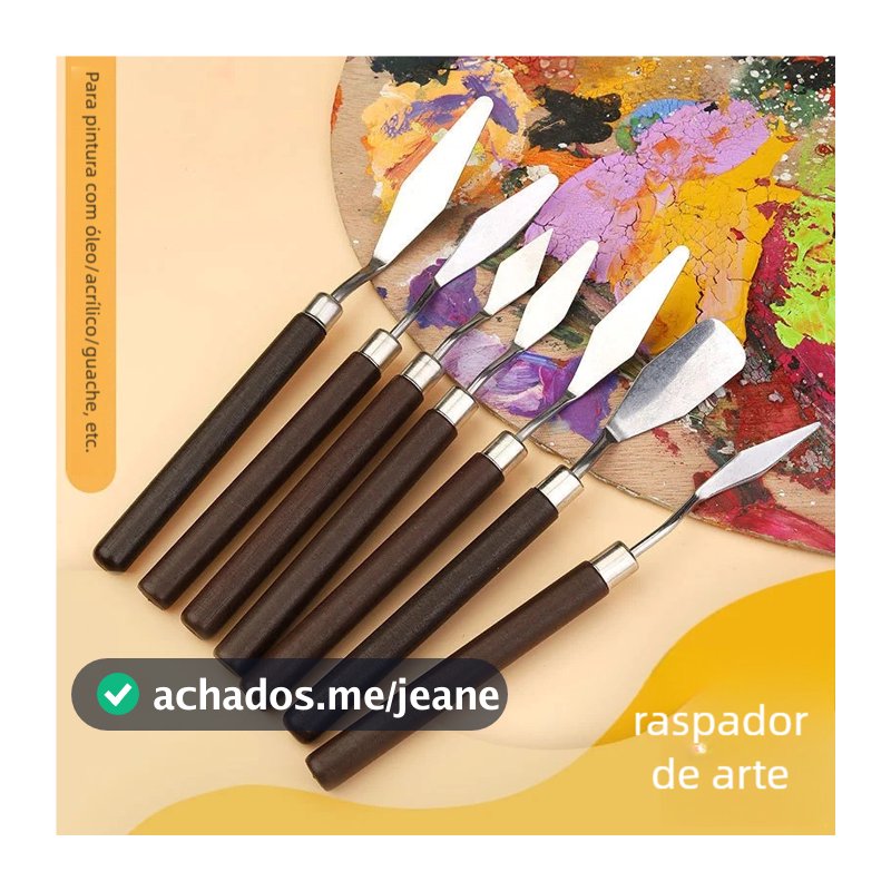 7 pcs Ferramentas de Arte para Pintura a Óleo - Conjunto Faca Espátula Aço Inoxidável Resistente