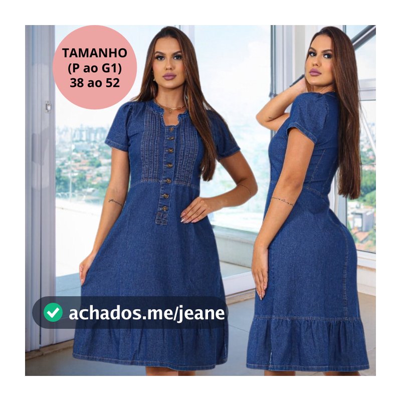 Vestido Jeans Feminino Vestido Midi Elegante Rodado De Manga