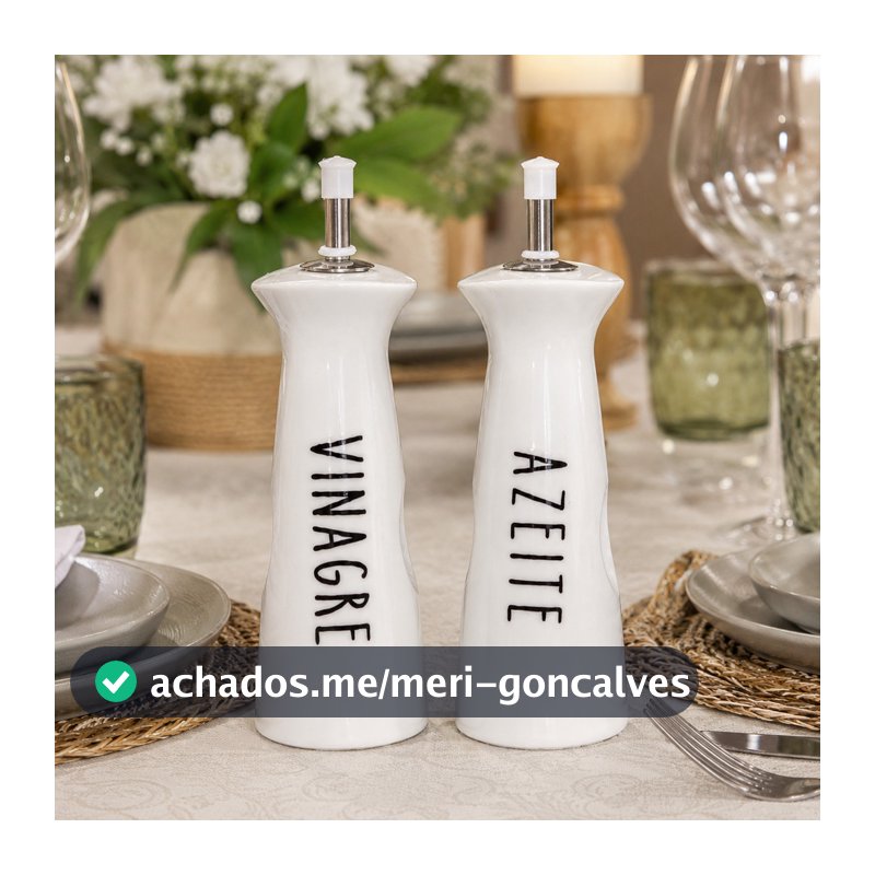 Kit 2 peças Azeiteiro Vinagreiro Ceramica Oasis Bico dosador 250 ml