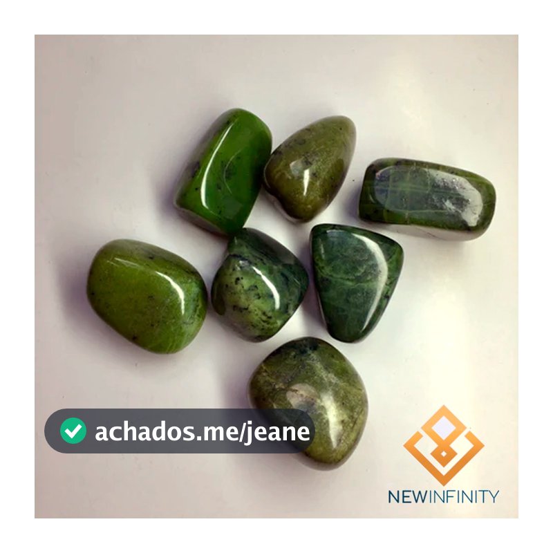 Pedra Jade Nefrita Jadeíta Rolada Cristal Natural 2cm serenidade e tranquilidade