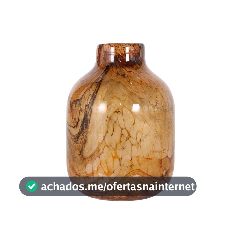 Vaso Decorativo Murano Mescla Âmbar Vidro Luxo 23,5cm