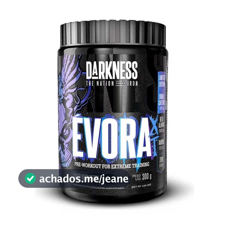 Pré Treino Évora XT 400mg Cafeína - 300g - Darkness