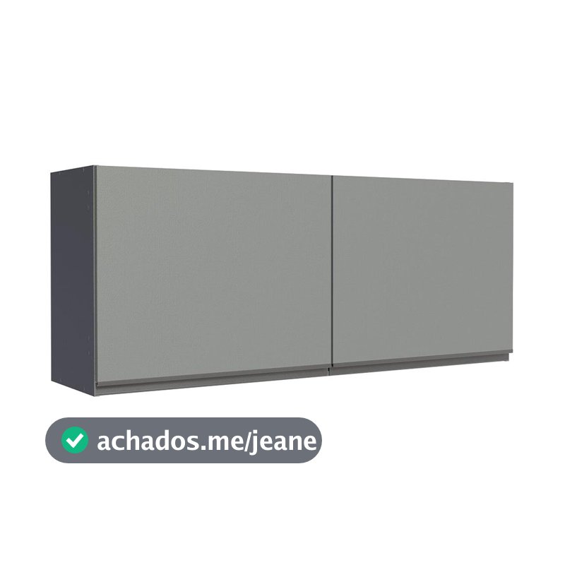 Armário de Cozinha Aéreo 120 x 50 cm 2 Portas Cinza Nice Madesa