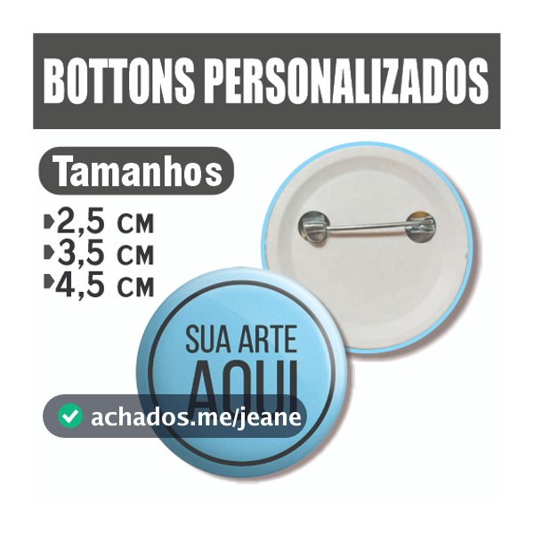 3 Bottons Personalizado 2,5cm 3,5cm 4,5cm Boton Botom Broche Pin