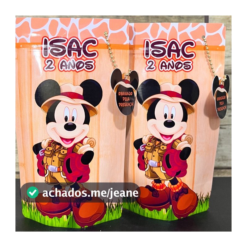 Saquinho ZipLock-𝟭𝟬𝘅𝟭𝟳,𝟱𝗰𝗺-Personalizado Mickey Safari-Zip Lock-𝗧𝗔𝗠𝗔𝗡𝗛𝗢: 𝟭𝟬𝘅𝟭𝟳,𝟱𝗰𝗺